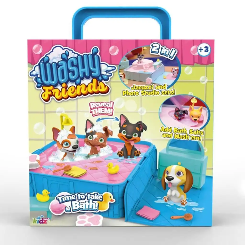 Washy Friends: Color Reveal Planschspaß 3 Hundefiguren mit Whirlpool und Zubehör
