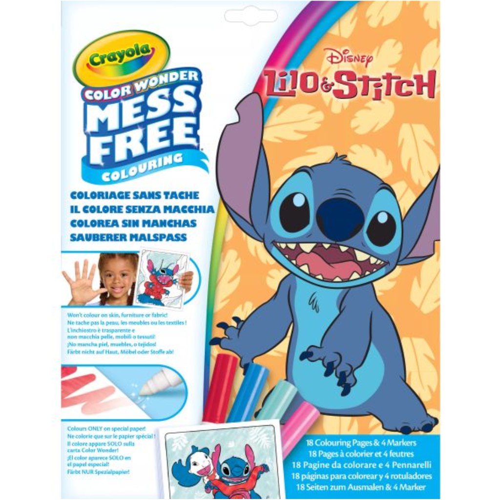Crayola Color Wonder: Lilo & Stitch klecksfreies Ausmalset in einer Mappe.