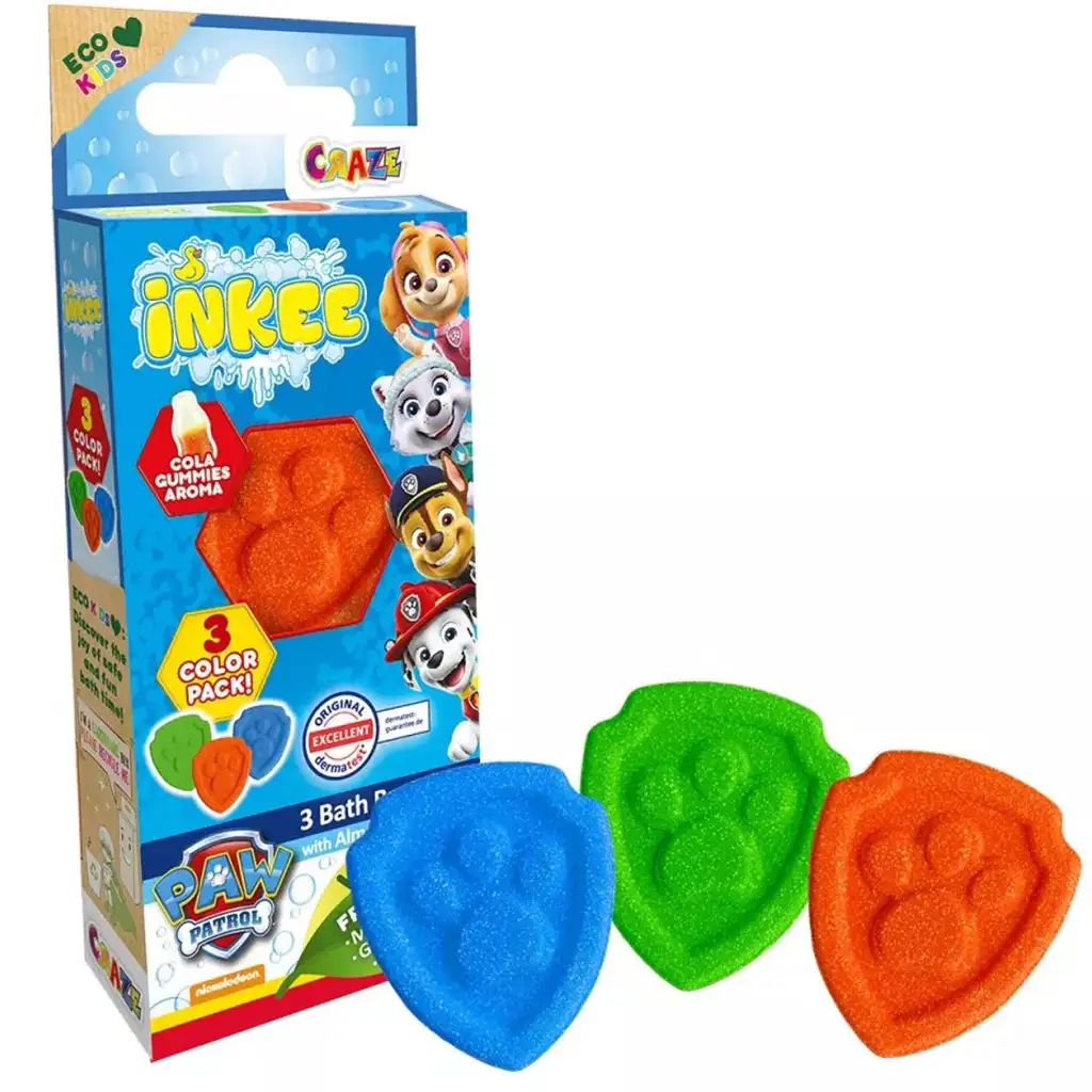 Craze: Inkee vegane Colagummi-Duft Paw Patrol Badebombe 3er-Pack