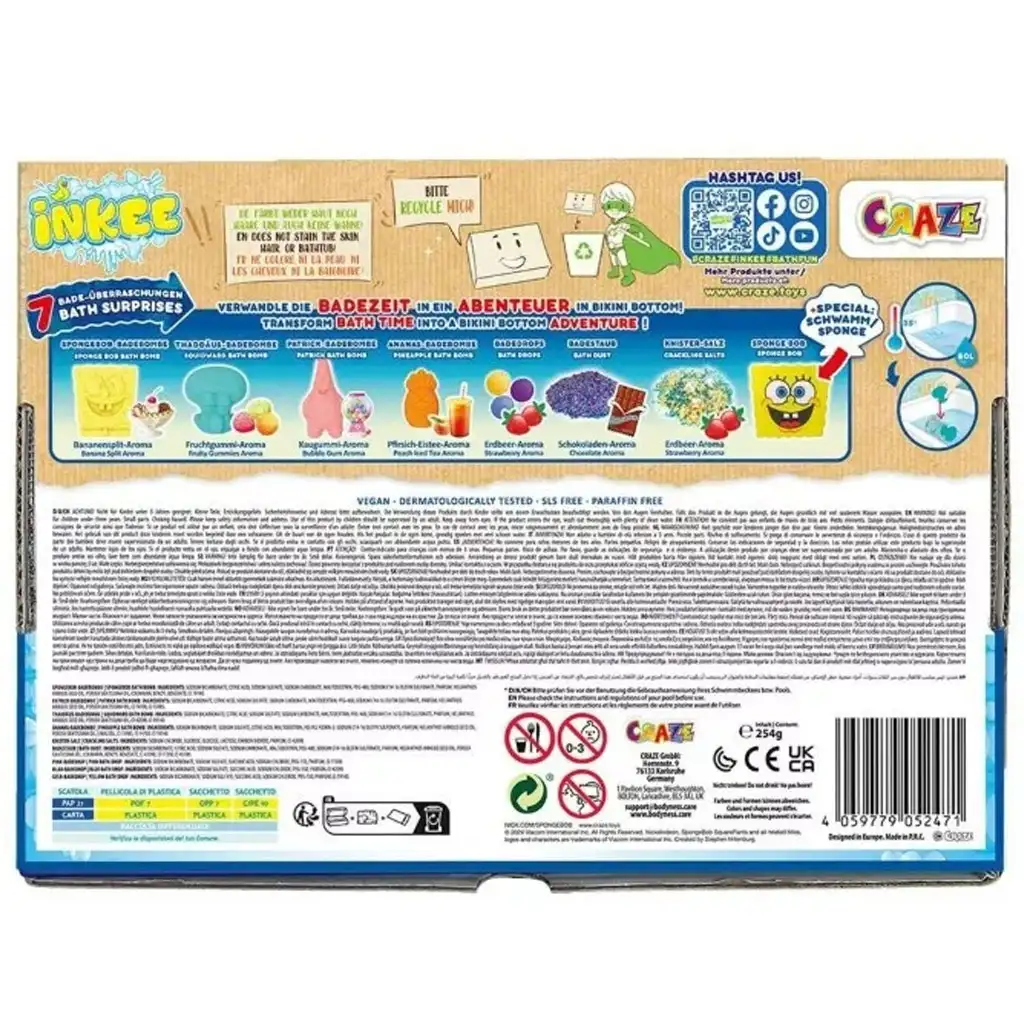 Craze: Inkee Spongebob Schwammkopf großes veganes Badeset kép 4