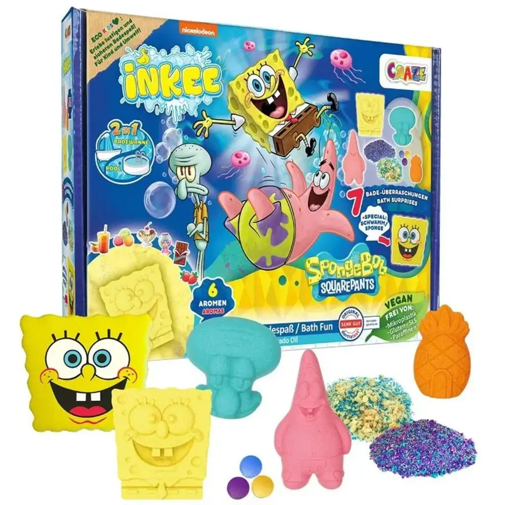 Craze: Inkee Spongebob Schwammkopf großes veganes Badeset kép 2