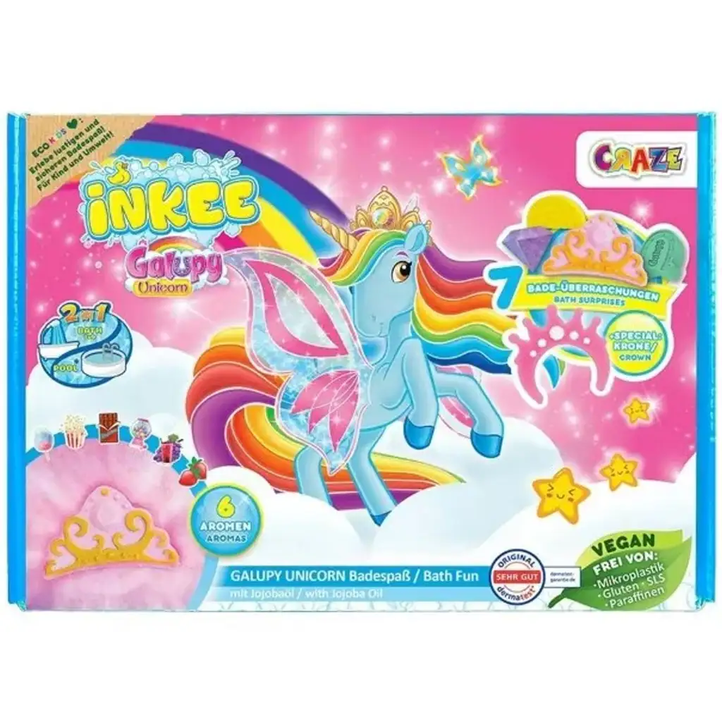 Craze: Inkee Galupy großes veganes Einhorn-Badeset