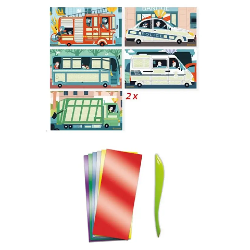 Sycomore: Artissimo Kreativset zum Dekorieren mit Metallfolie - Fahrzeuge kép 2