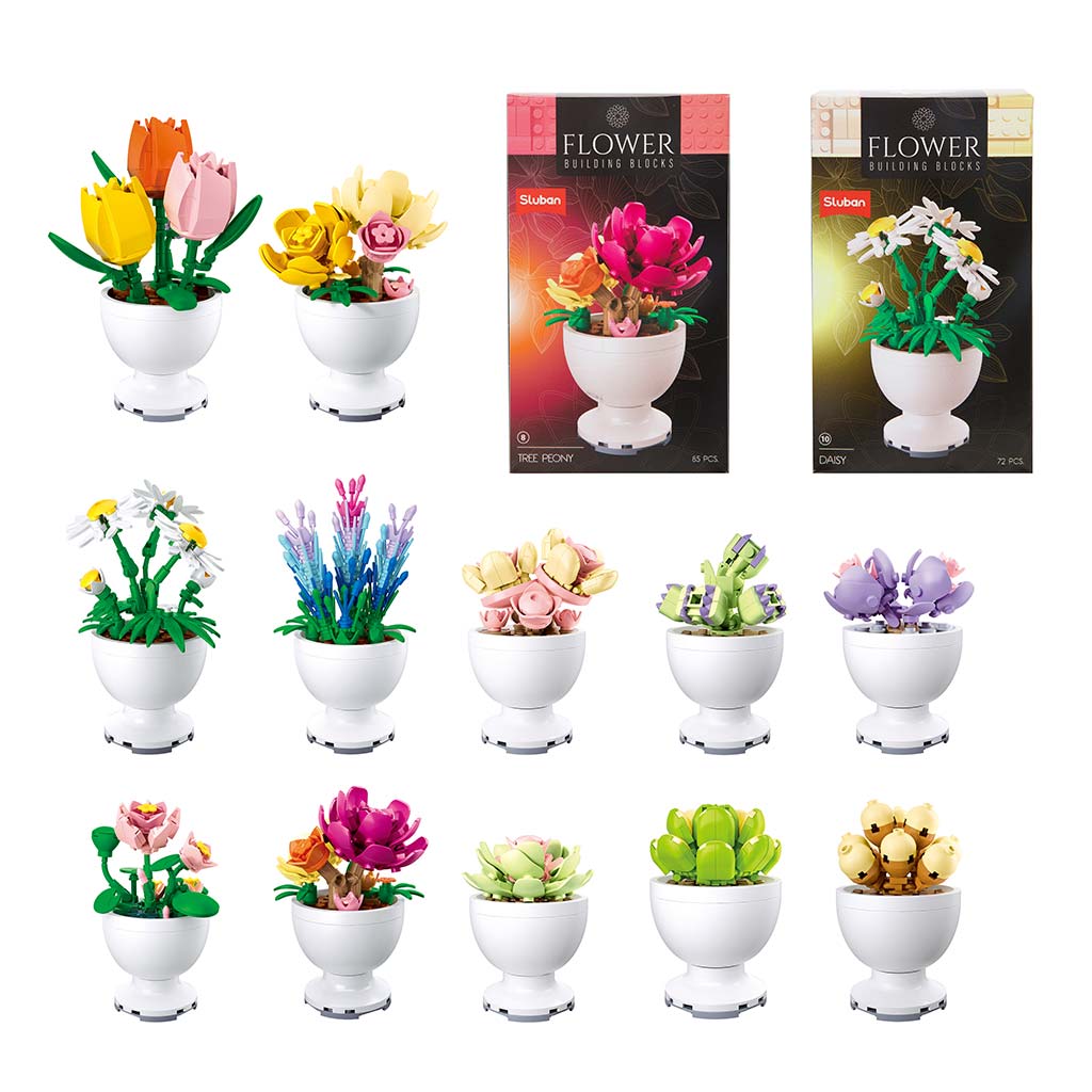 Sluban Bauspielzeug - Sammelbare Topfblumen