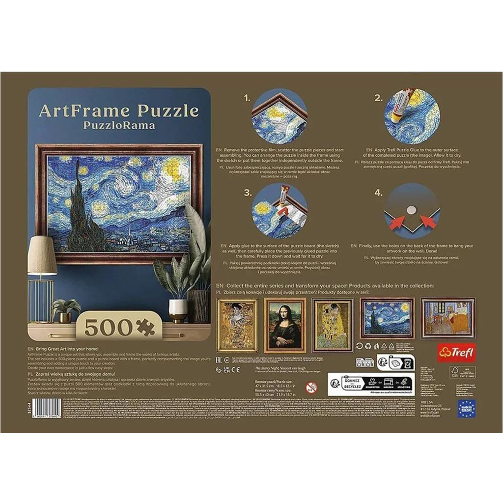 ArtFrame: Van Gogh - Csillagos éj 500db-os puzzle kerettel - Trefl kép 3