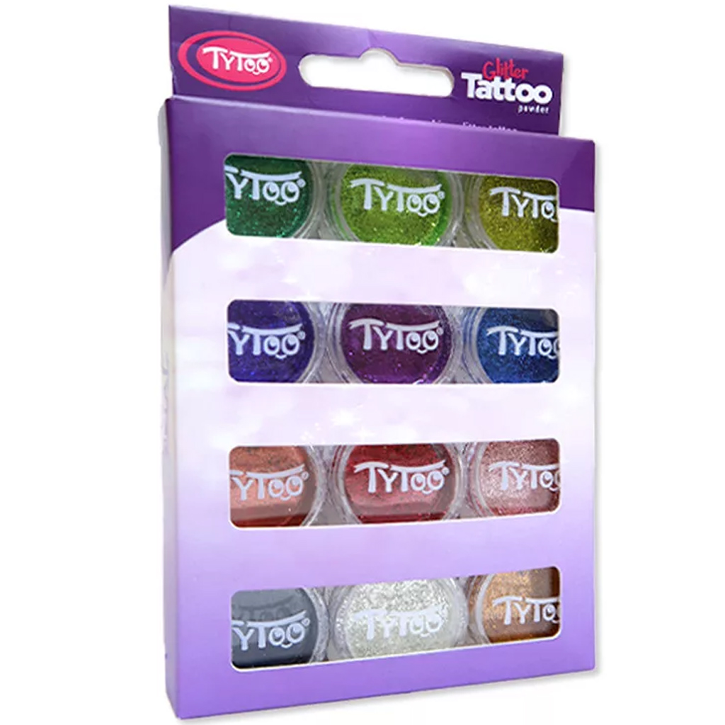 TyToo: Grundfarben Glitzerpulver-Set 12x2,5 ml
