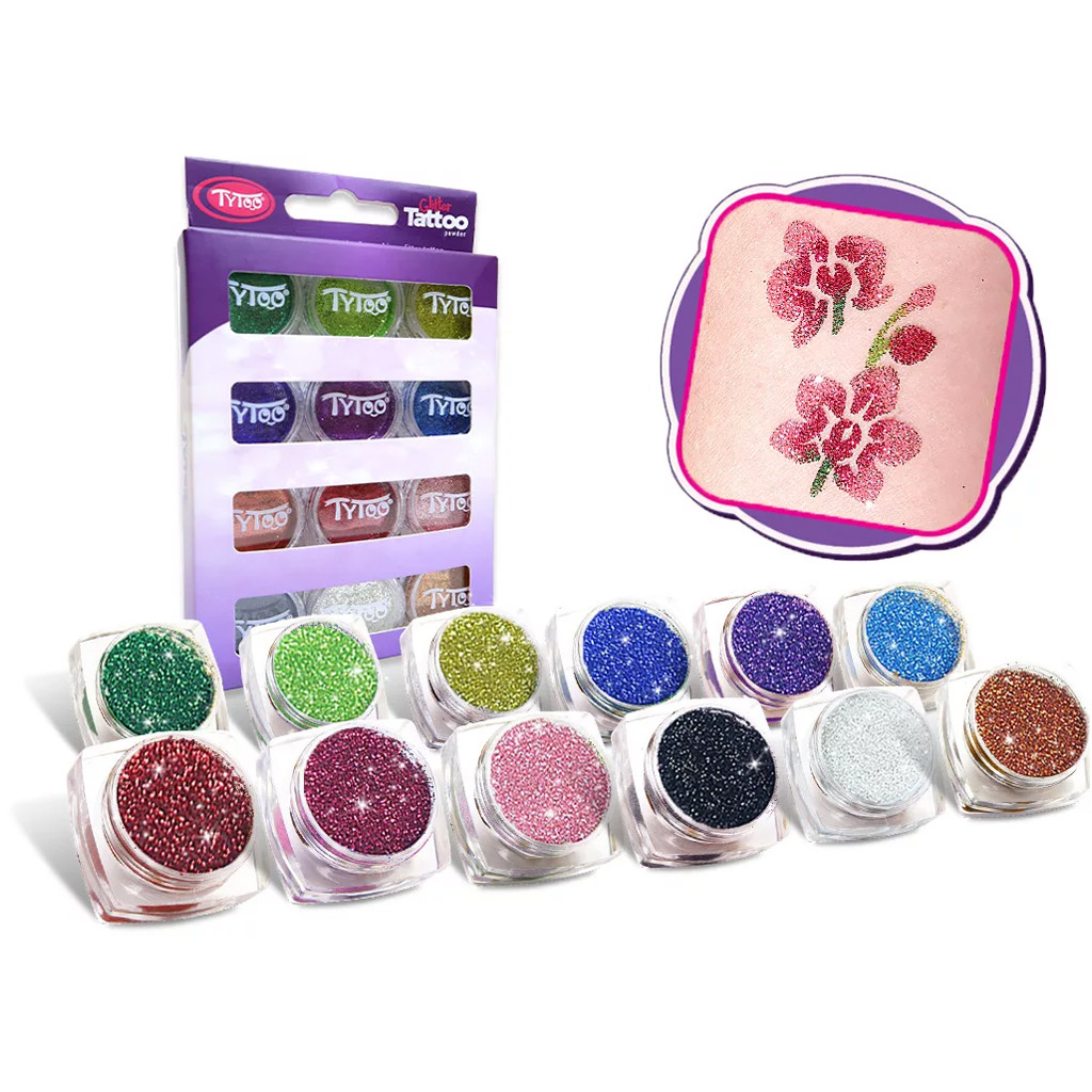 TyToo: Grundfarben Glitzerpulver-Set 12x2,5 ml kép 2