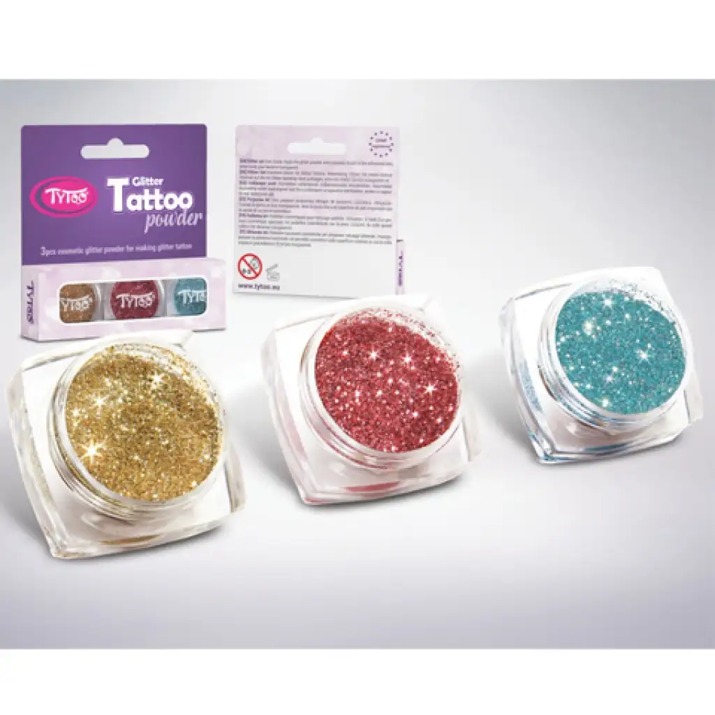 TyToo: Champagner, Lachs und azurblaue Glitzerpulver-Set 3x2,5ml kép 2