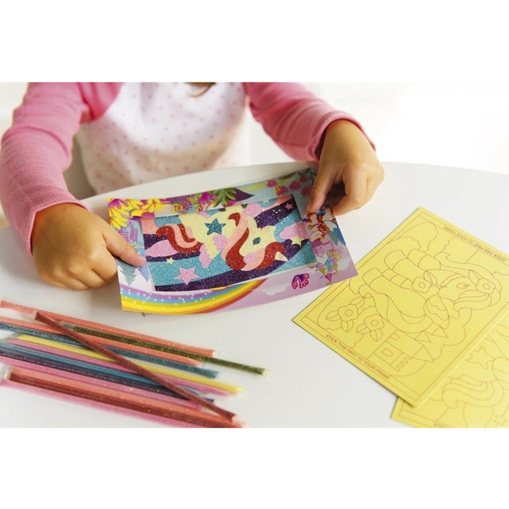 Glitzerndes Einhorn Sandbild Bastelset kép 3