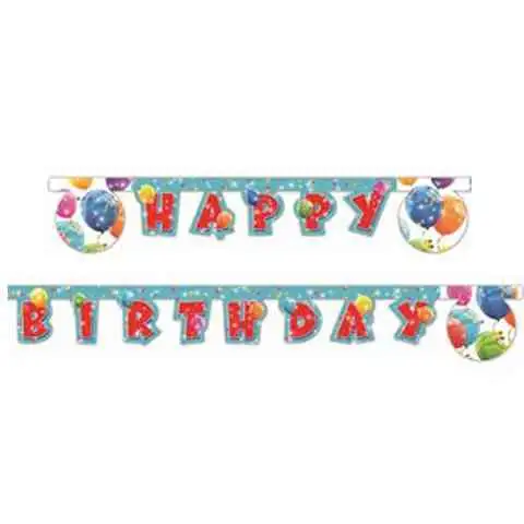 Csillogó léggömbök Happy Birthday felirat 300cm kép 1