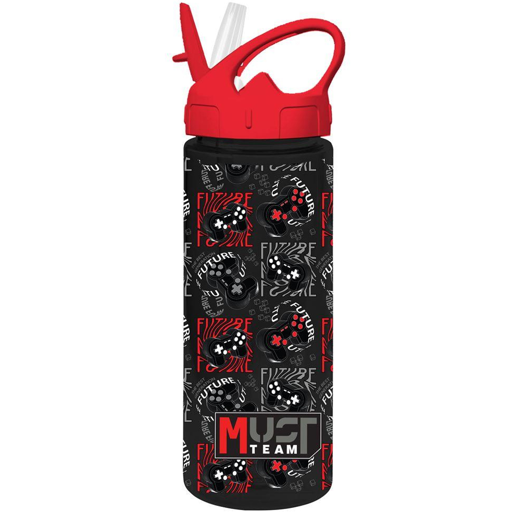 Luna: Must Team Kunststoff-Trinkflasche mit Strohhalm, verschiedene Designs, 500 ml, 1 Stück kép 4