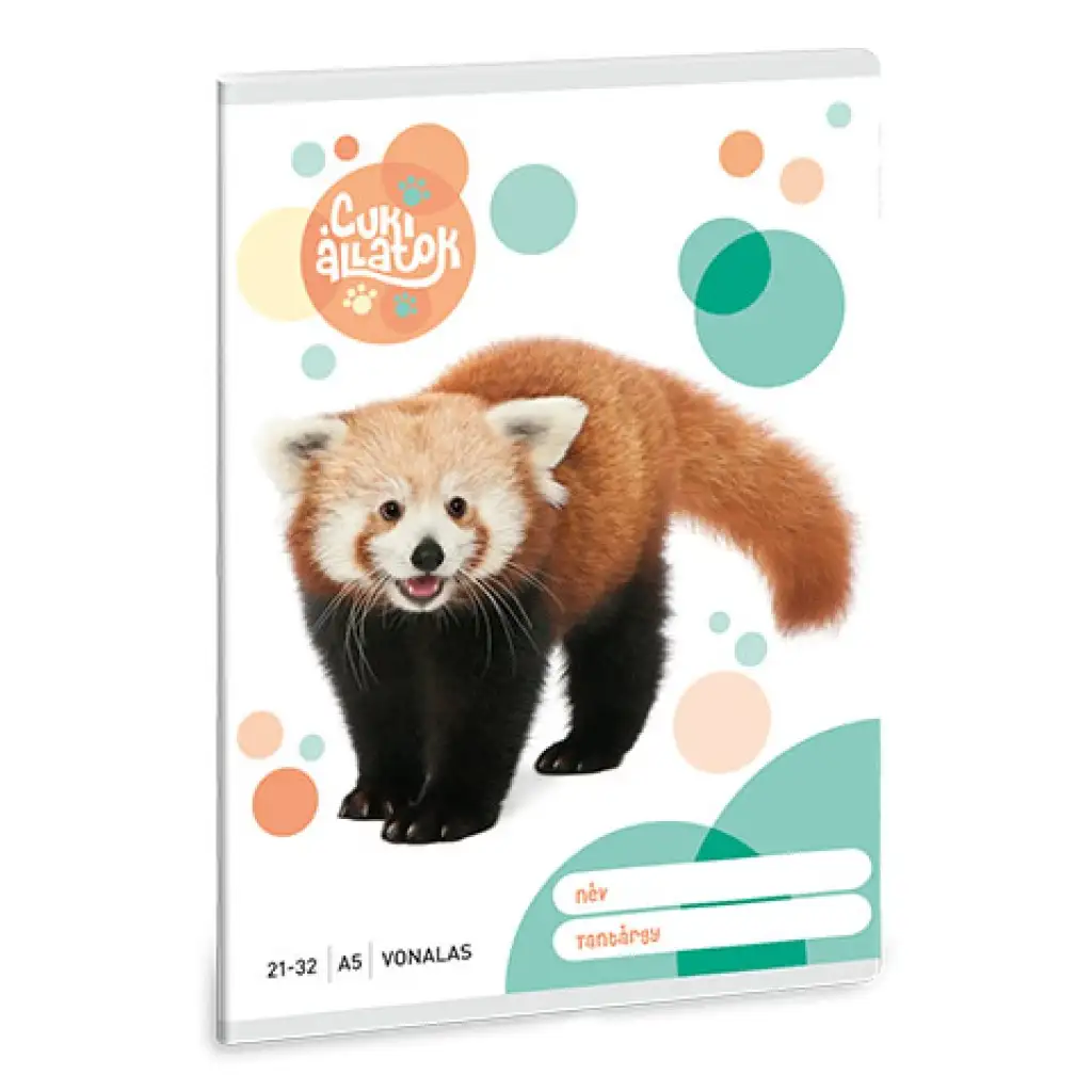 Ars Una: Cuki vörös panda vonalas füzet A/5 21-32 kép 1