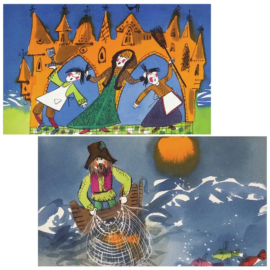 Puschkin: Das Märchen vom Fischer und dem Fischlein Diafilm kép 2