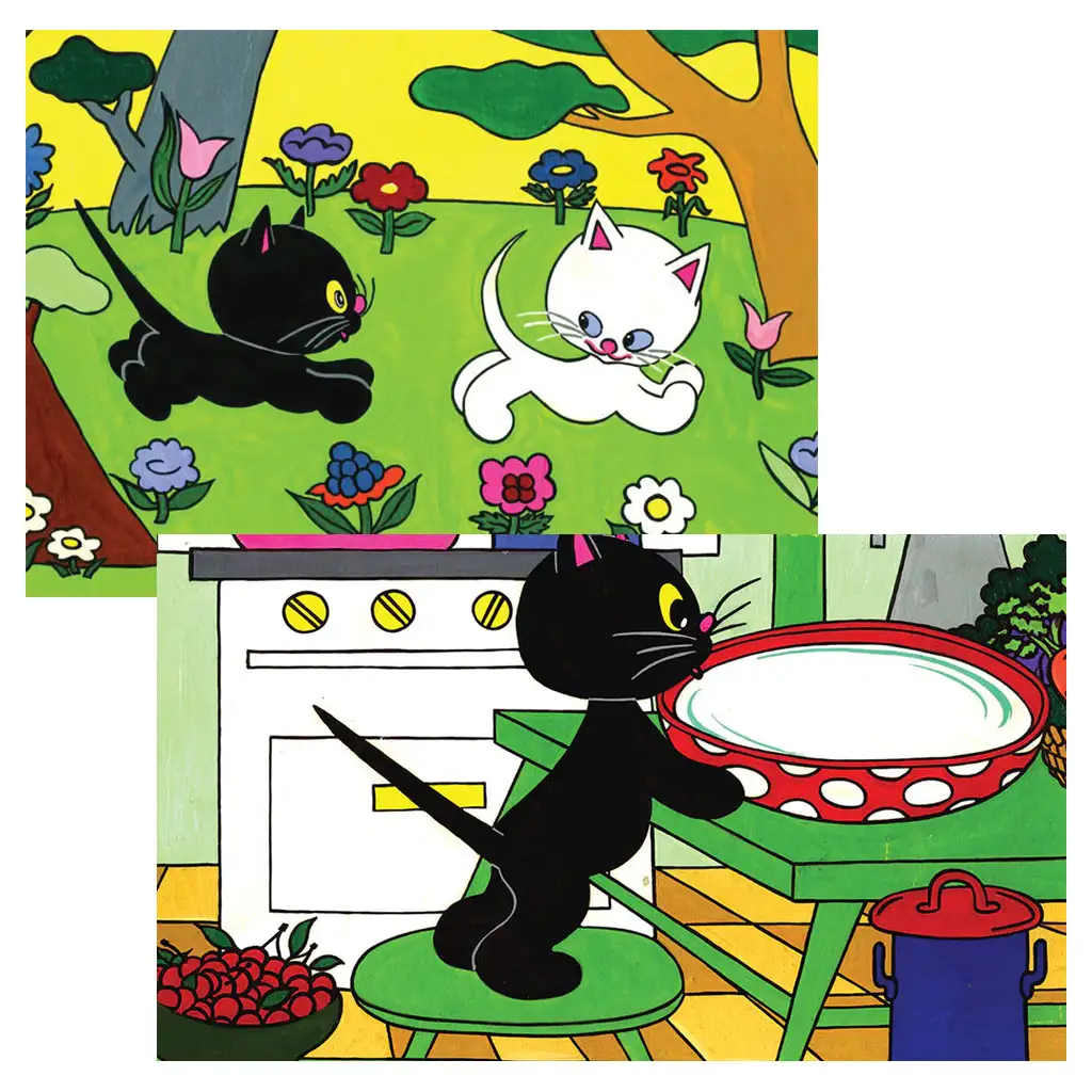 Cikicakk, die schwarze Katze Diafilm kép 2