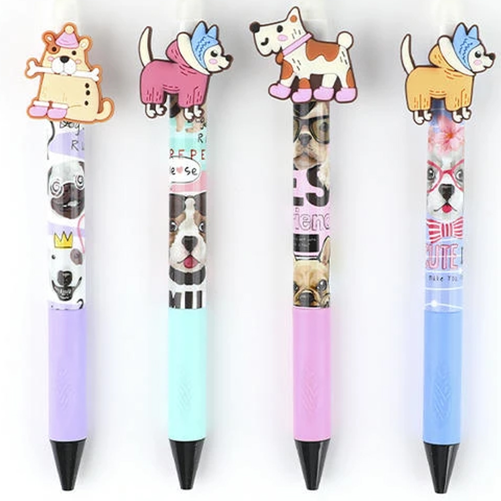 Nebulo: Darling Dogs Gelstift mit Hundemuster, radierbar, Druckmechanik, verschiedene Ausführungen, 1 Stück