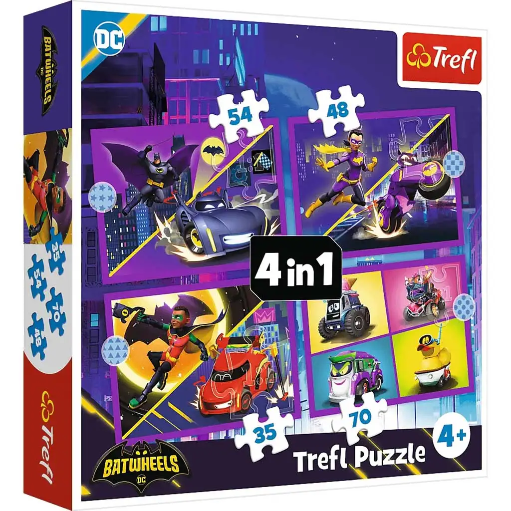 DC Comics: Batwheels 4-in-1 Puzzle - Trefl