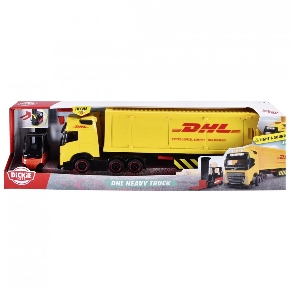 DHL Kamion fénnyel és hanggal - Dickie Toys kép 1