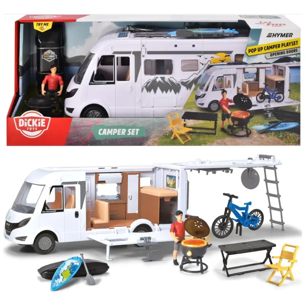 Hymer Camping Van Wohnmobil mit Zubehör 30cm - Dickie Toys kép 6