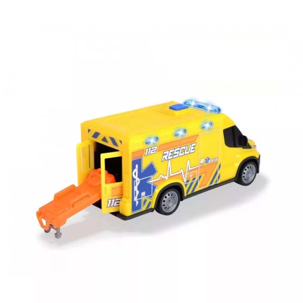 SOS Iveco Krankenwagen mit Sound und Licht, 18 cm – Dickie Toys kép 2