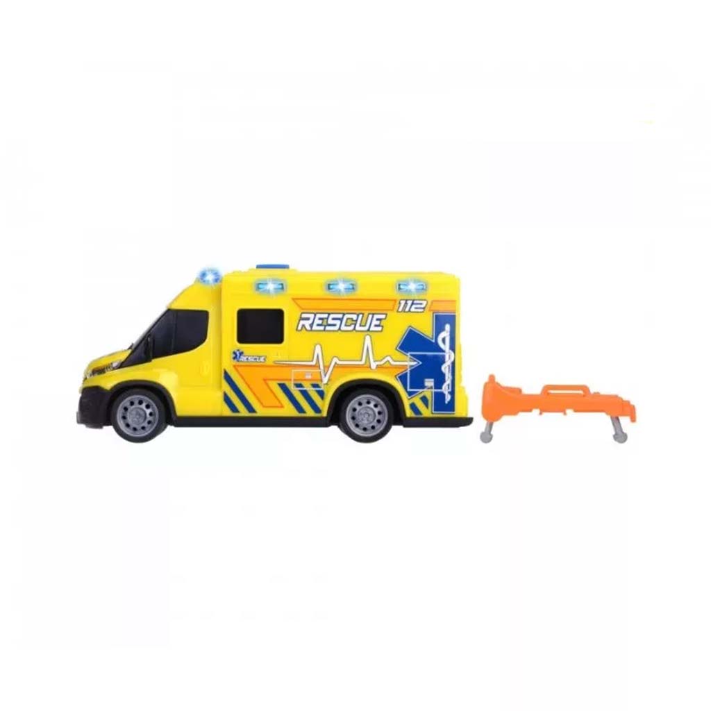 SOS Iveco Krankenwagen mit Sound und Licht, 18 cm – Dickie Toys kép 3