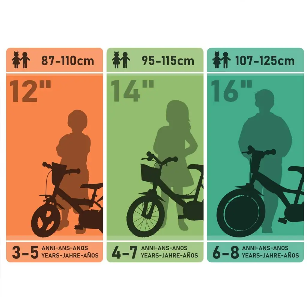 R88 16” Kinderfahrrad mit Flaschenhalter und Stützrädern in orange-schwarz – Dino Bikes Fahrrad kép 4