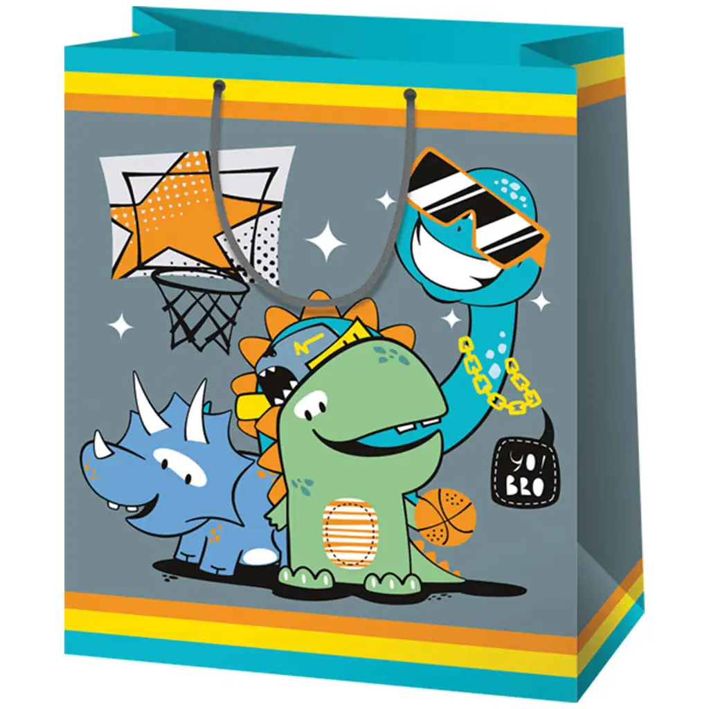 Basketball-Dinos riesige Geschenktasche 33x15x44cm