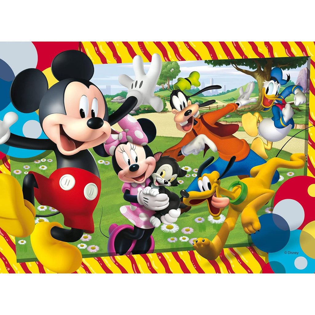 Micky Maus und seine Freunde 2-in-1 60-teiliges Eco-Puzzle und Ausmalbild 70x50cm – Lisciani kép 2