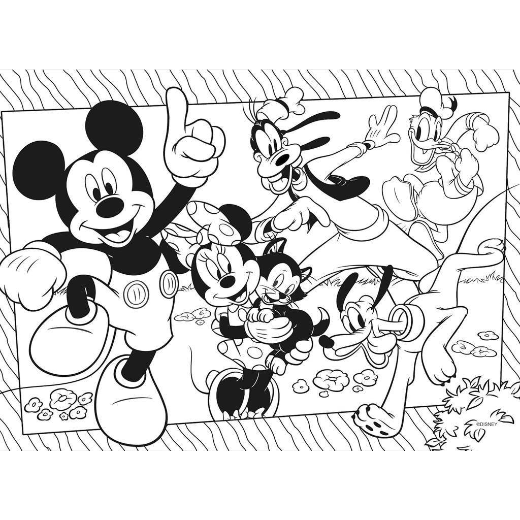 Micky Maus und seine Freunde 2-in-1 60-teiliges Eco-Puzzle und Ausmalbild 70x50cm – Lisciani kép 3