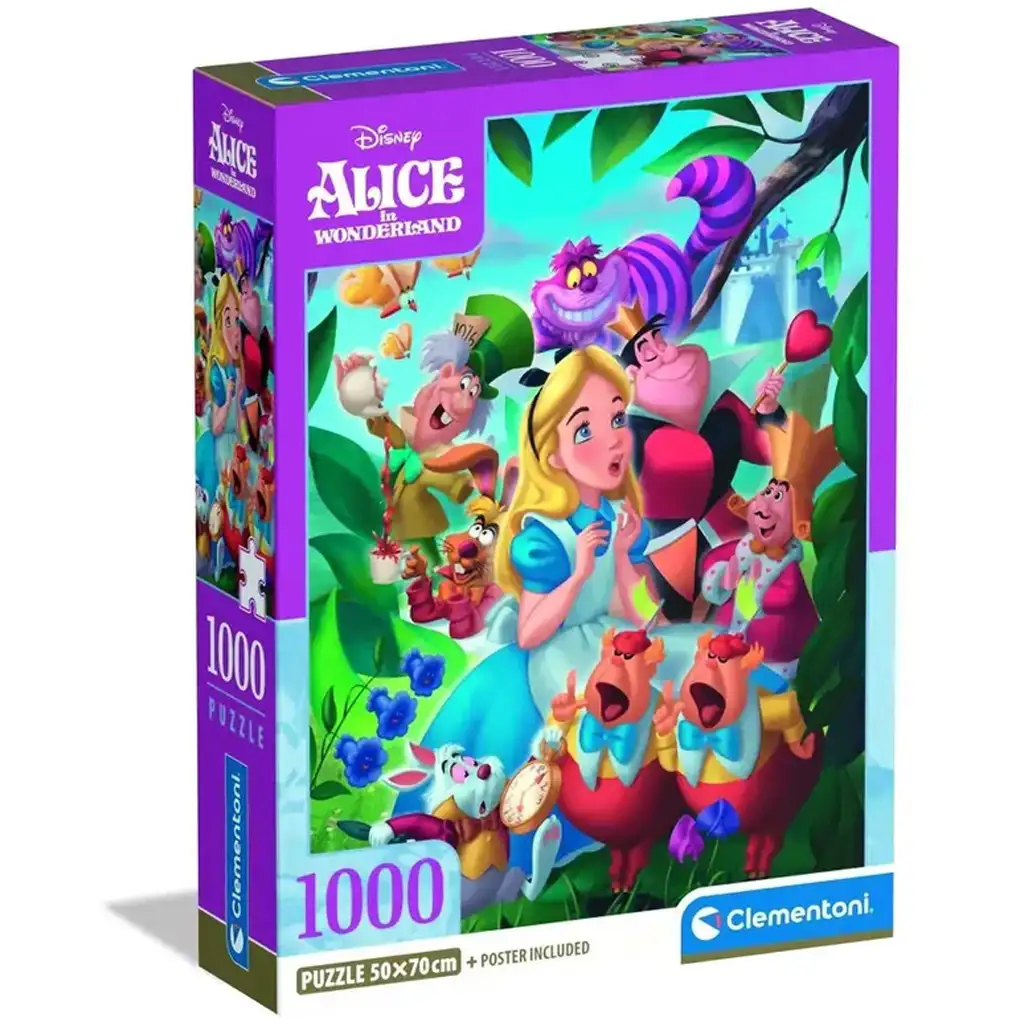 Disney+ - Alice im Wunderland 1000-teilige Puzzle mit Poster - Clementoni