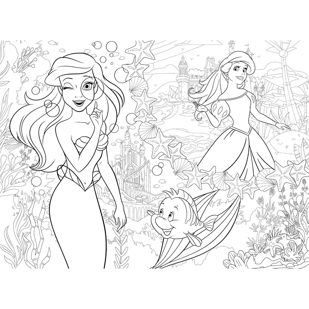 Ariels zwei Welten 2-in-1 Eco Mini Puzzle und Malset, 48 Teile, 35x25 cm – Lisciani kép 3