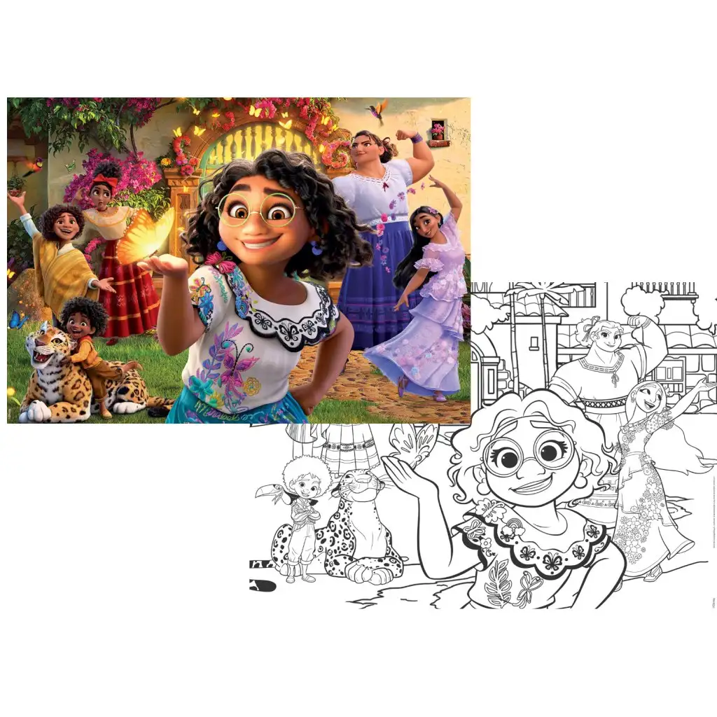 Disney Encanto 2 az 1-ben 108db-os puzzle és színező 70x50cm - Lisciani kép 2