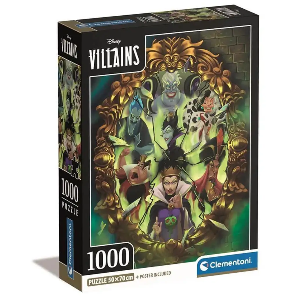 Disney+ - Bösewichte 1000-teilige Puzzle mit Poster - Clementoni