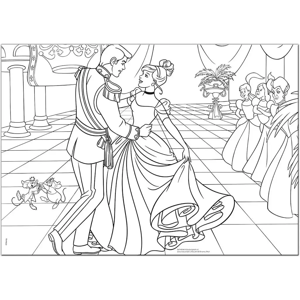 Disney Cinderella 2-in-1 35-teiliges Maxi-Puzzle und Malset 70x50cm – Lisciani kép 2