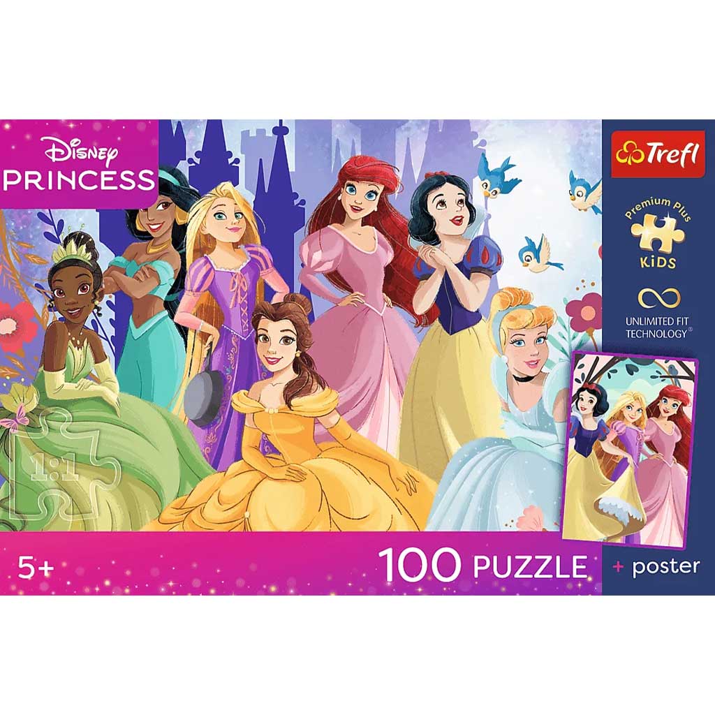 Disney Hercegnők 100db-os UFT puzzle poszterrel - Trefl kép 1