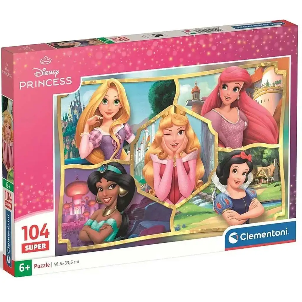 Disney+Prinzessinnen Lächelnde Gesichter 104-teiliges Super-Puzzle - Clementoni