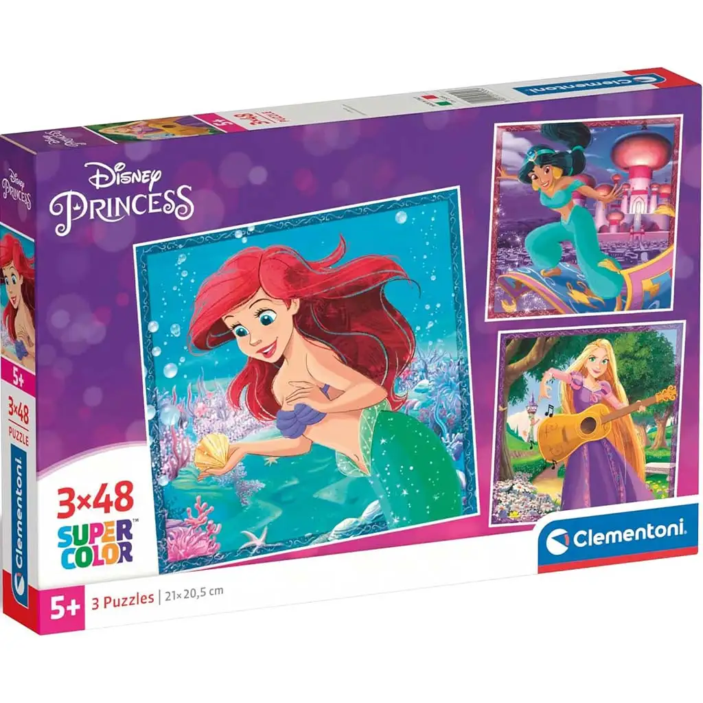 Disney Prinzessinnen 3x48 Teile Supercolor Puzzle - Clementoni
