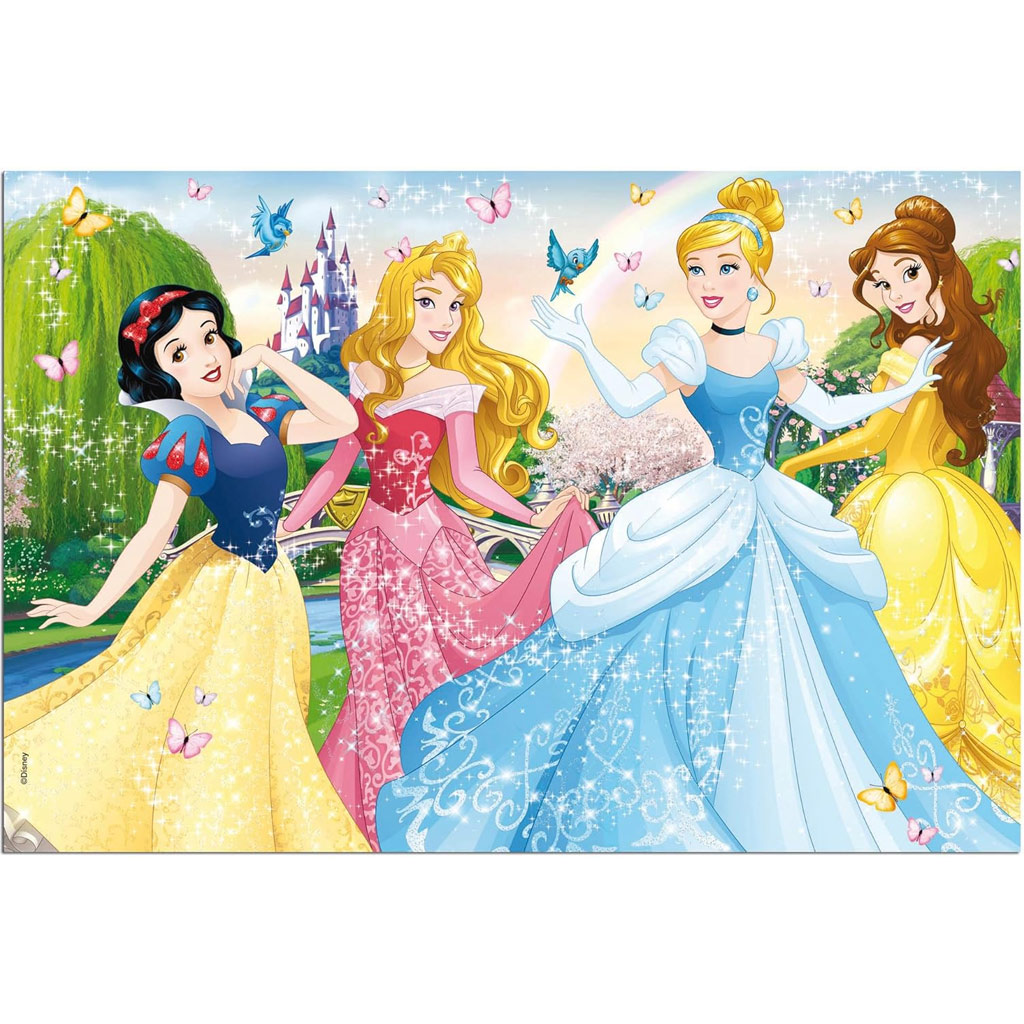 Disney Prinzessinnen 2-in-1 Puzzle mit 60 Teilen und Malbuch 50x35cm – Lisciani kép 2
