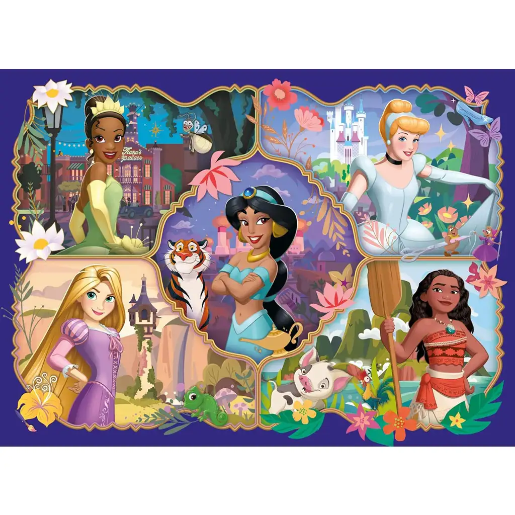 Disney Prinzessinnen und ihre Tiere 2-in-1 24-teiliges Eco Mini-Puzzle und Malbuch 35x25 cm – Lisciani kép 2