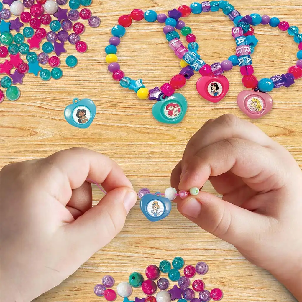 Disney Prinzessinnen Schmuck-Bastelset in diamantenförmiger Aufbewahrungsbox – Lisciani kép 2