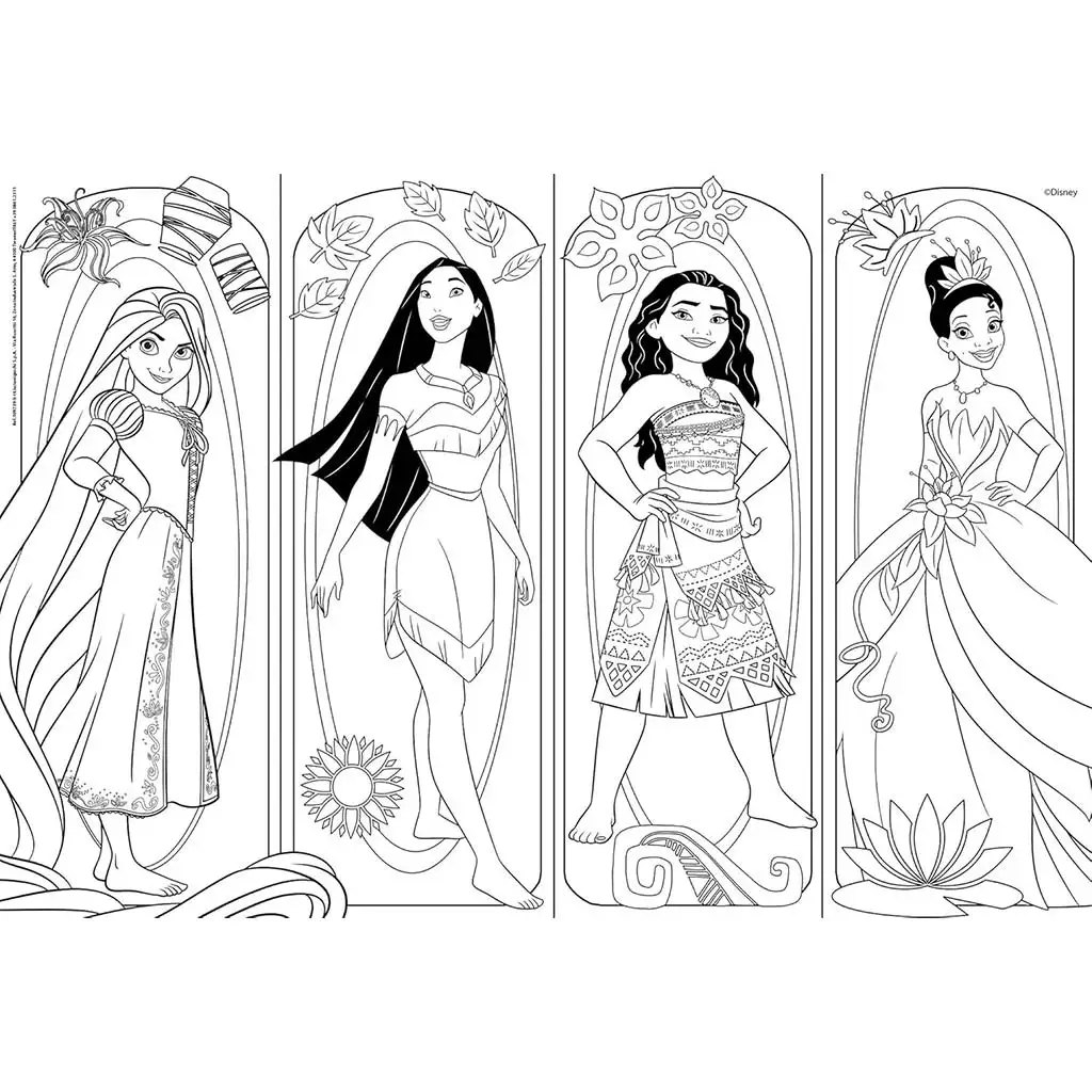 Disney Prinzessinnen 2-in-1 Maxi Puzzle 2x60 Teile und Malbuch 50x35cm – Lisciani kép 3