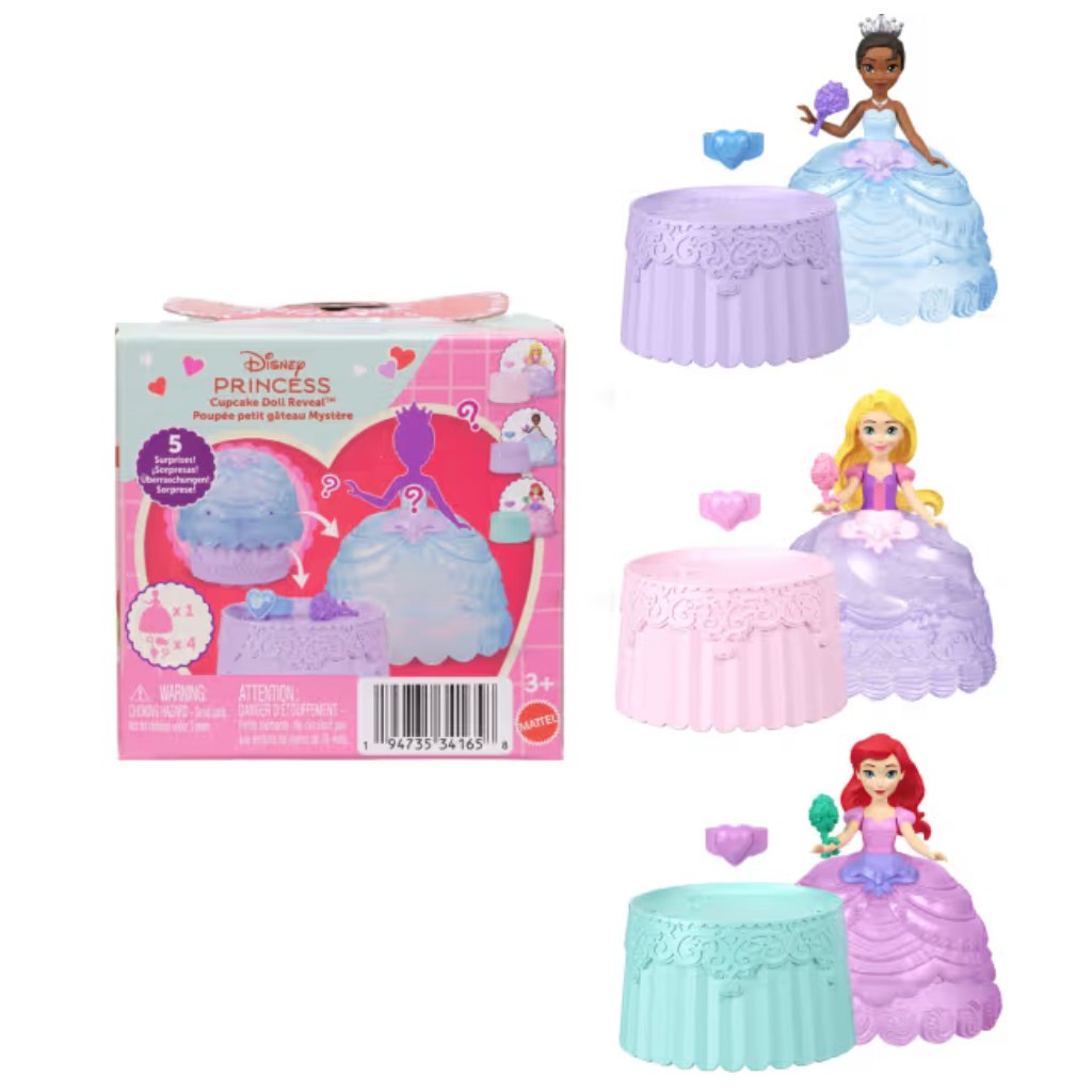 Disney-Prinzessinnen: Mini-Cupcake-Überraschungs-Püppchen in verschiedenen Varianten – Mattel