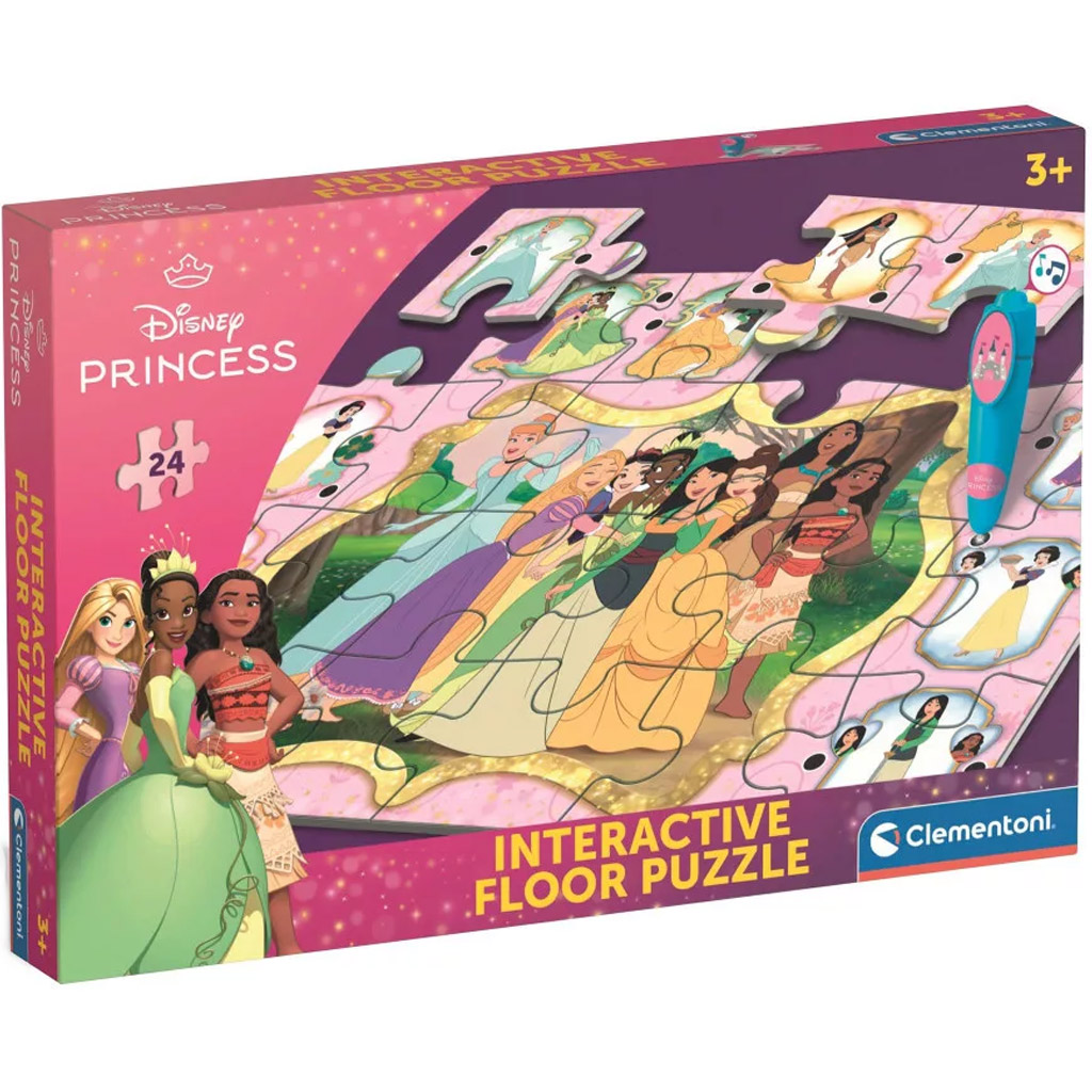 Disney Hercegnők interaktív 24db-os padló puzzle - Clementoni kép 1
