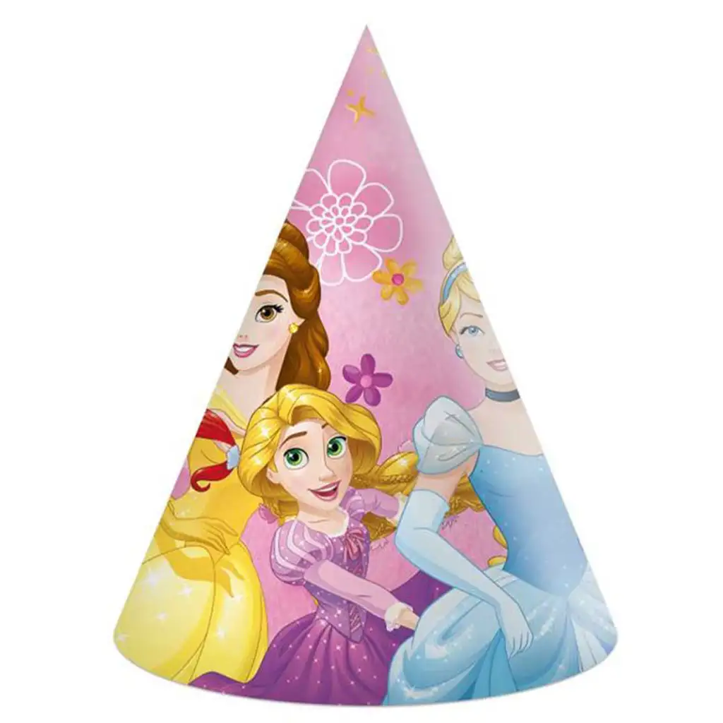 Disney Prinzessinnen Papier-Partyhütchen 6er-Set