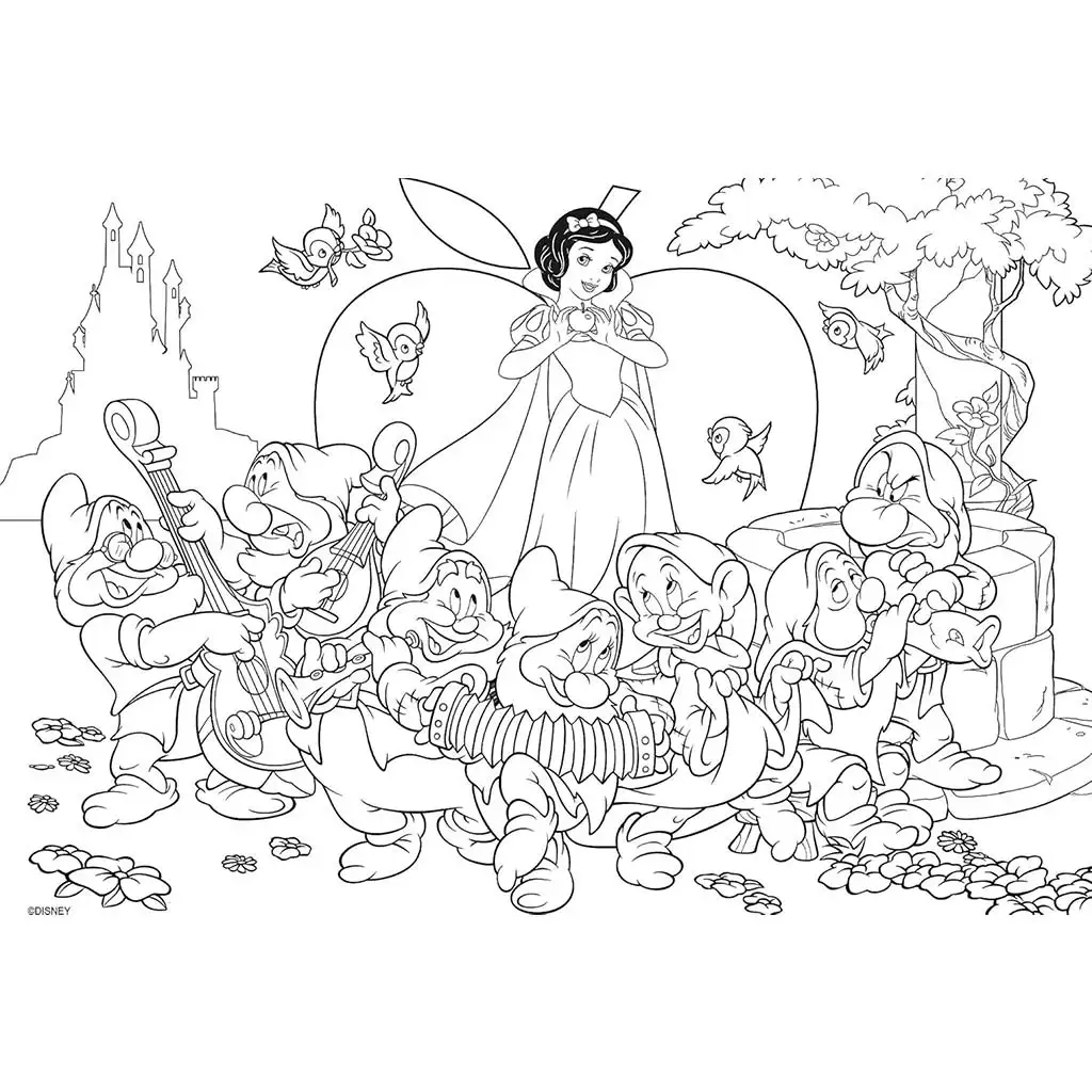 Disney Schneewittchen 2-in-1 Maxi-Puzzle mit 24 Teilen und Malvorlage 70x50 cm – Lisciani kép 2