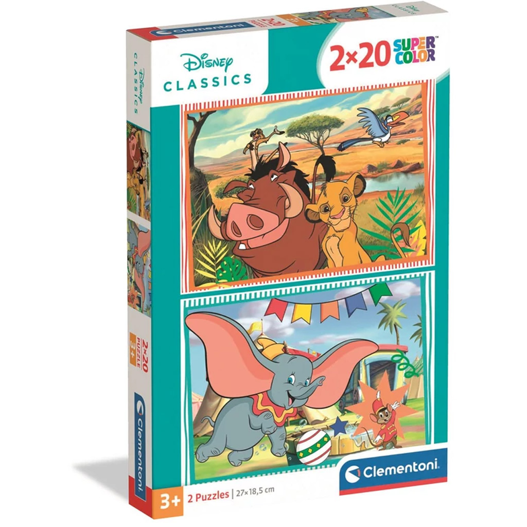 Disney Klasszisok Oroszlánkirály és Dumbo 2x20db-os Supercolor puzzle - Clementoni kép 1
