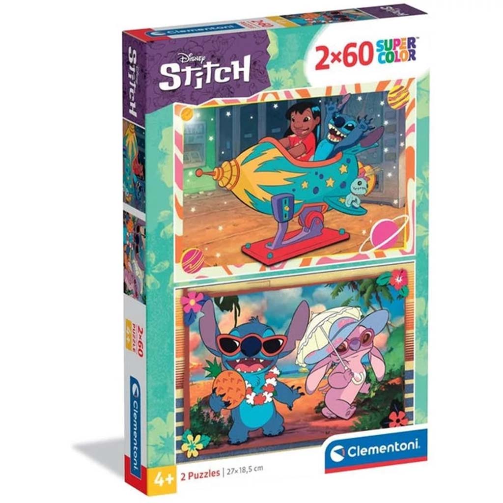 Disney Stitch 2x60-teiliges Supercolor Puzzle - Clementoni