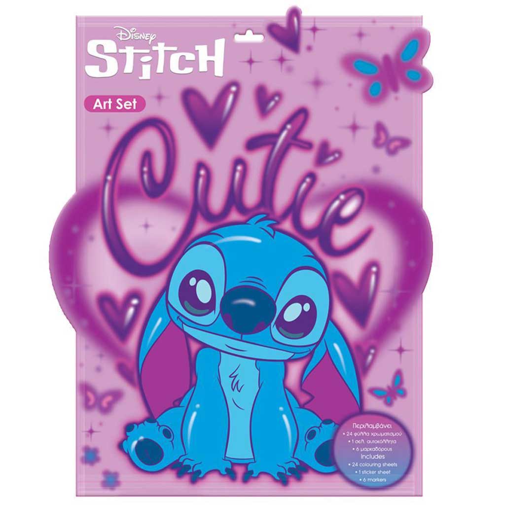 Luna: Disney Stitch Art Set színező 6 darab filctollal és matricákkal kép 1