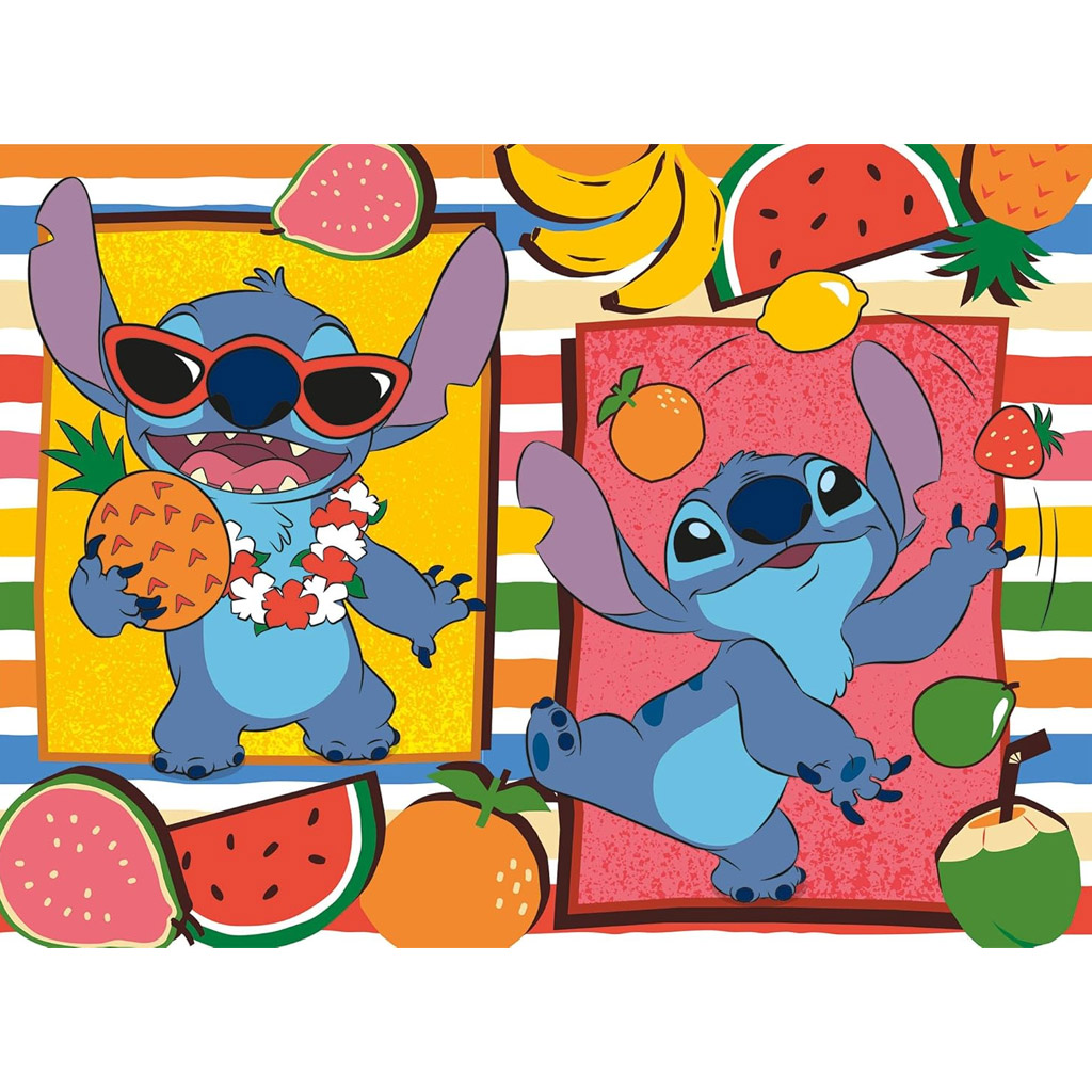 Lilo und Stitch fruchtiges Abenteuer 2-in-1 Eco Mini Puzzle mit 48 Teilen und Ausmalbild 35x25 cm – Lisciani kép 2
