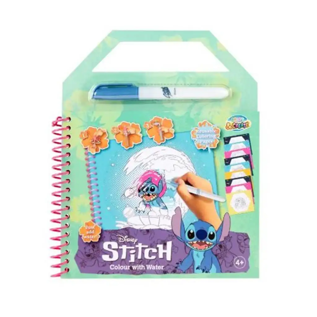 Canenco: Disney Stitch mit Wasser färbbares Beschäftigungsheft