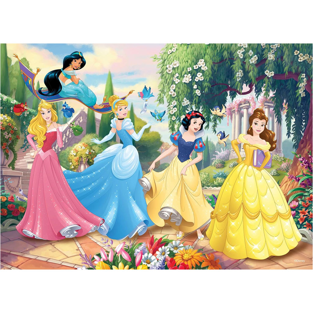Disney Prinzessinnen – Märchenhafter Gartenzauber 2-in-1 60-teiliges Puzzle und Malvorlage 50x35cm – Lisciani kép 2